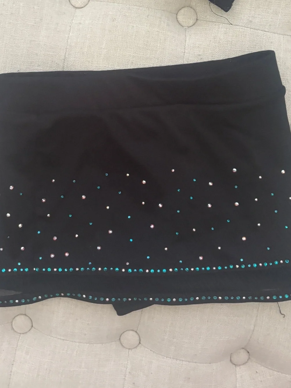 CEA Black and Teal Rhinestone Cold-Shoulder Kids uniform